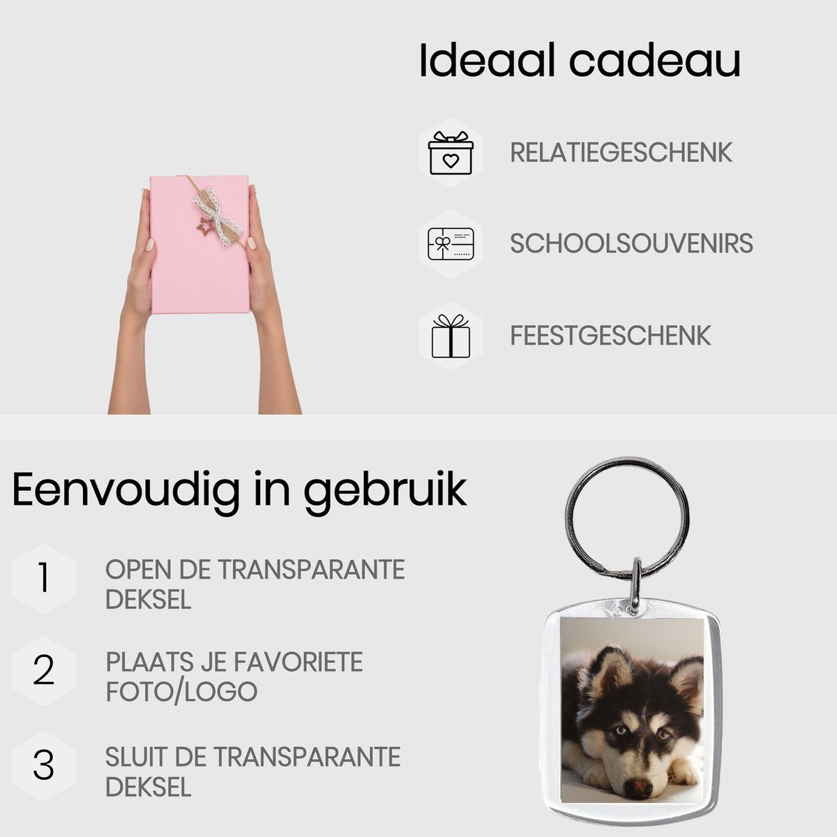 BukkitBow - Porte-clés avec porte-photo - Lot de 10 pièces