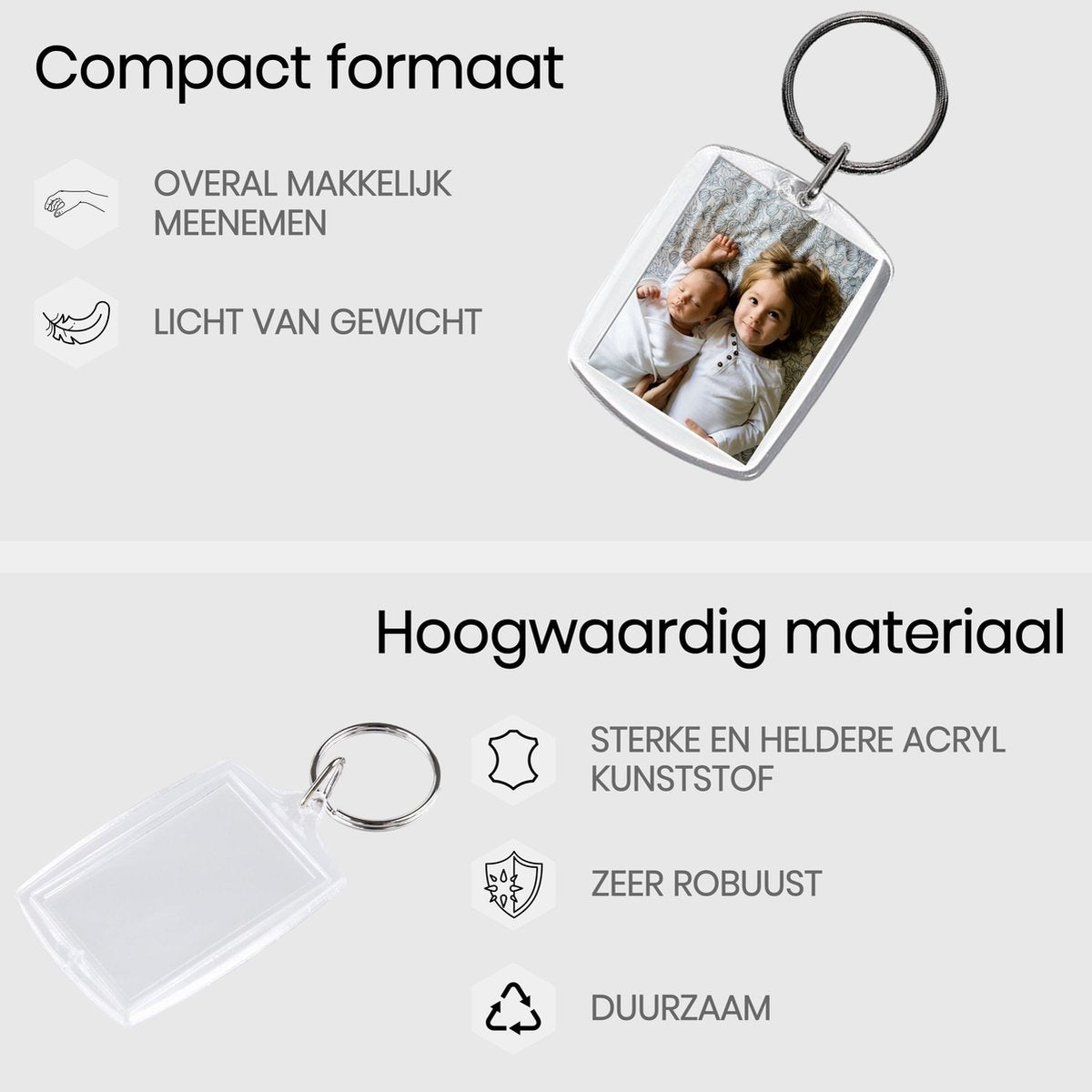 BukkitBow - Porte-clés avec porte-photo - Lot de 10 pièces