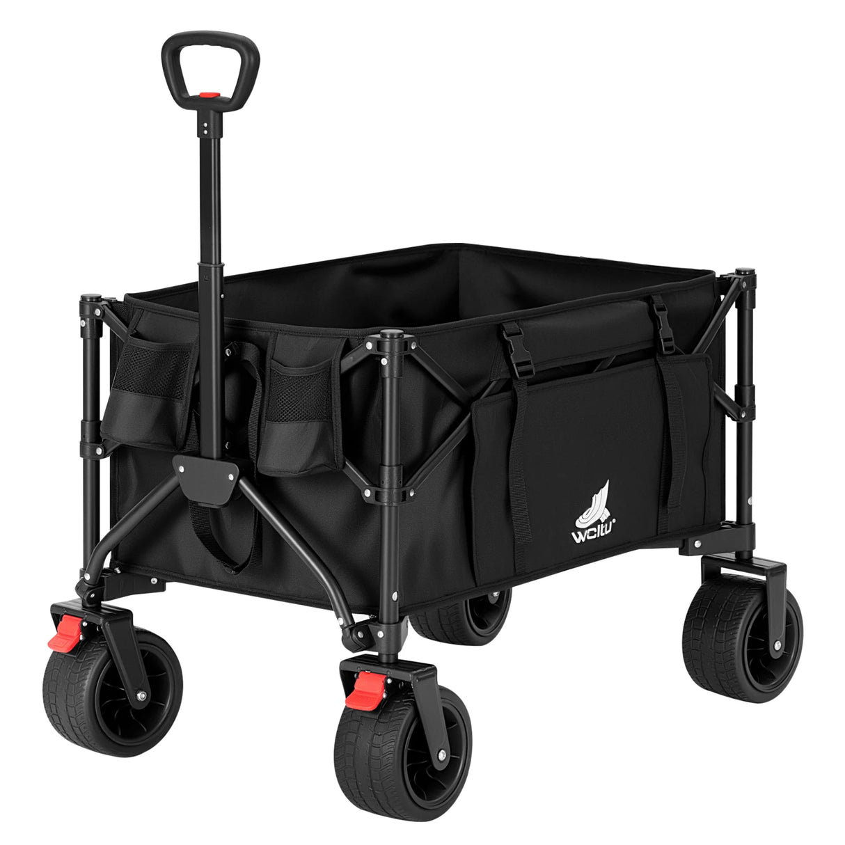 BukkitBow opvouwbare bolderkar met grote capaciteit en all-terrain wielen, geschikt voor reizen en zware lasten.