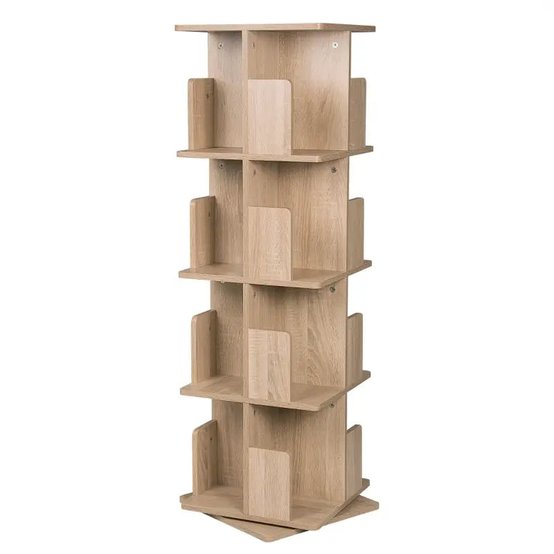 BukkitBow draaibare boekenkast met 3/4 planken, 97-128cm hoog, geschikt voor woonkamer opbergruimte, modern design.