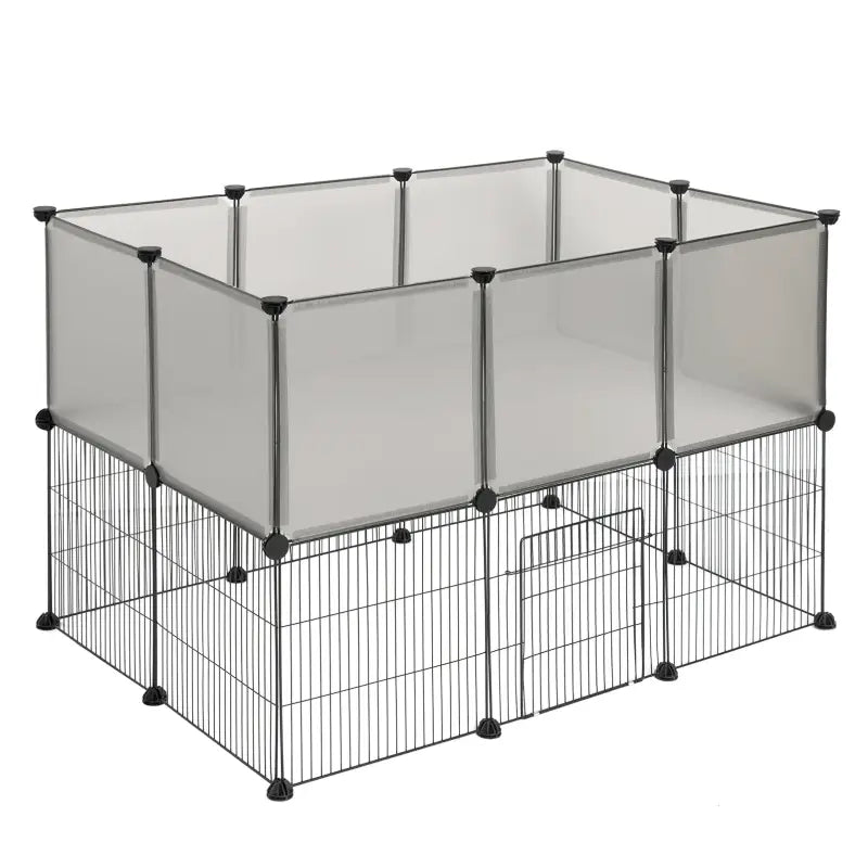 BukkitBow kleine dierenren voor hamsters, cavia's en konijnen, verstelbaar naar 2 niveaus, 107x72x72 cm, inclusief schuifdeuren.