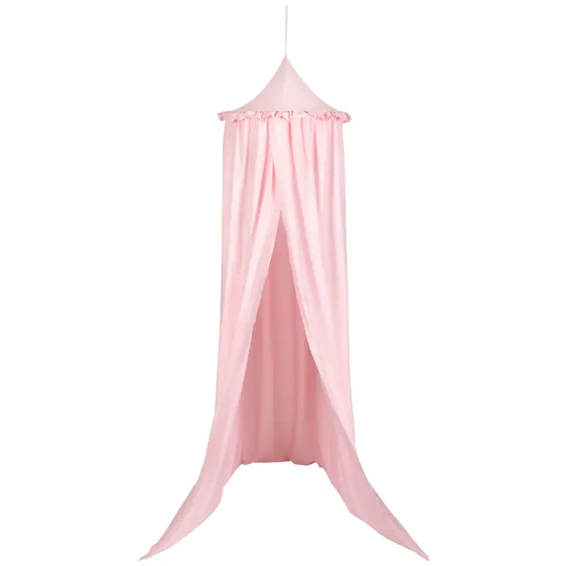 BukkitBow baby/kinder klamboe in grijs, roze en wit, 230 cm hoog en 60 cm diameter, lichte stof van 85 g/m².