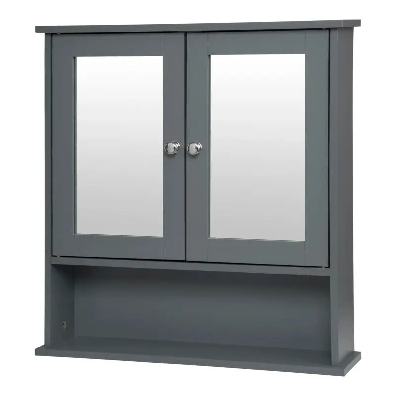 BukkitBow badkamermeubel met spiegel, verstelbare plank, vochtbestendig en duurzaam, afmeting 56x13x58,3 cm, modern design