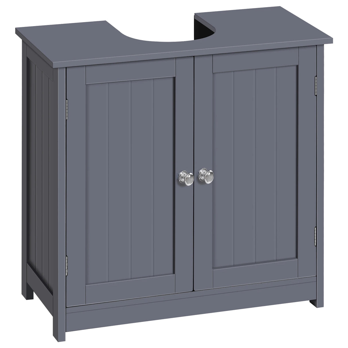 BukkitBow badkamerkast onder wastafel met 2 deuren en verstelbare plank, vrijstaand opslagmeubel voor badkamer.
