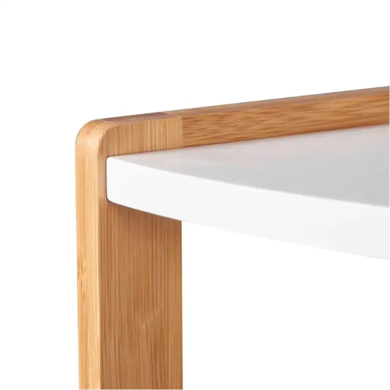 Bamboo BukkitBow hoekkast met 4 niveaus, handdoekenkast en boekenkast, afmetingen 30x30x115cm, natuurlijke bamboe uitstraling