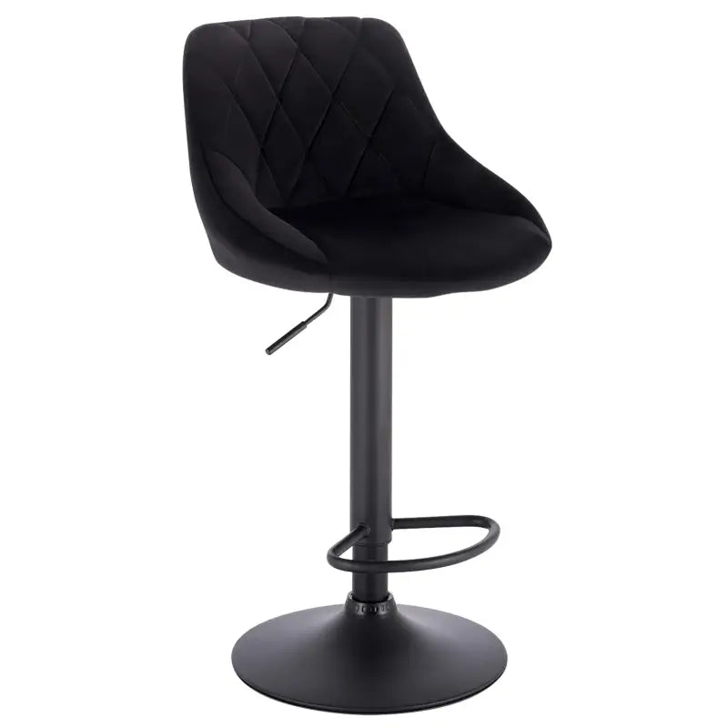 BukkitBow barkruk met chroom staal, fluweel of kunstleer, verstelbaar, draaibaar en met voetensteun voor comfortabele zit.