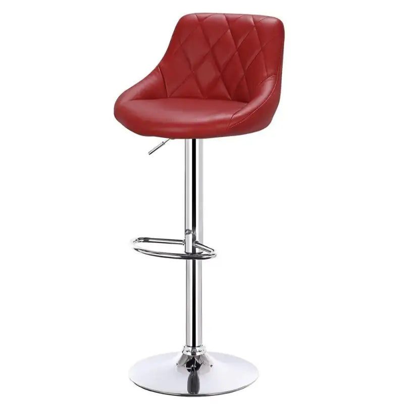 BukkitBow barkruk met chroom stalen frame, fluweel of kunstleer zitting, verstelbaar, draaibaar en met voetensteun.