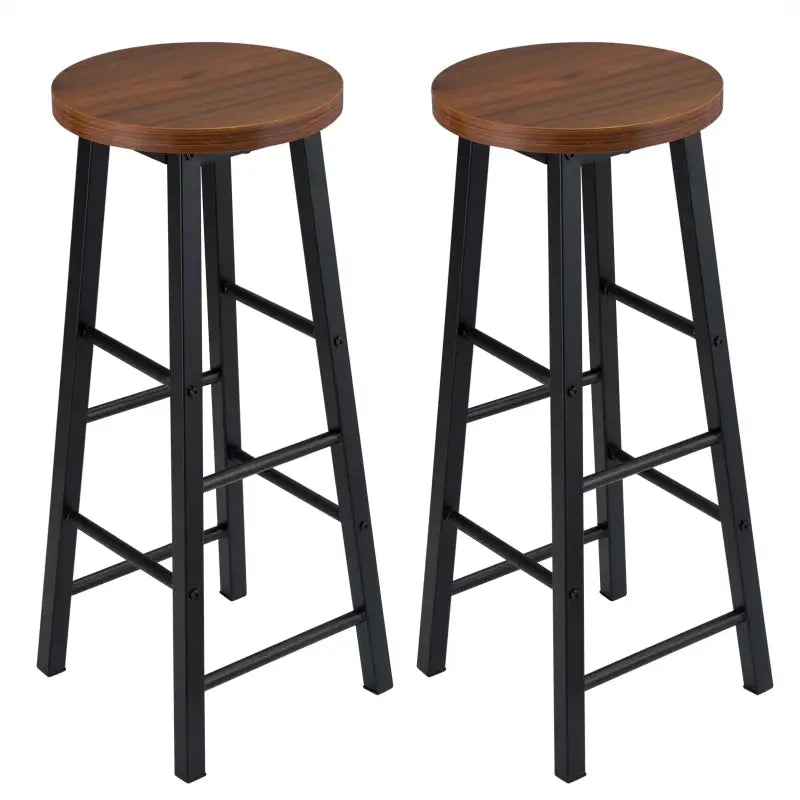 BukkitBow bistro barkrukken set van 2 met sterk metalen frame, ergonomisch ontwerp en voetensteunen, zithoogte 71 cm.