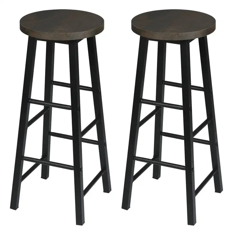 Set van 2 BukkitBow Bistro barkrukken met stevig metalen frame, ergonomisch ontwerp en voetensteunen, zithoogte 71 cm.