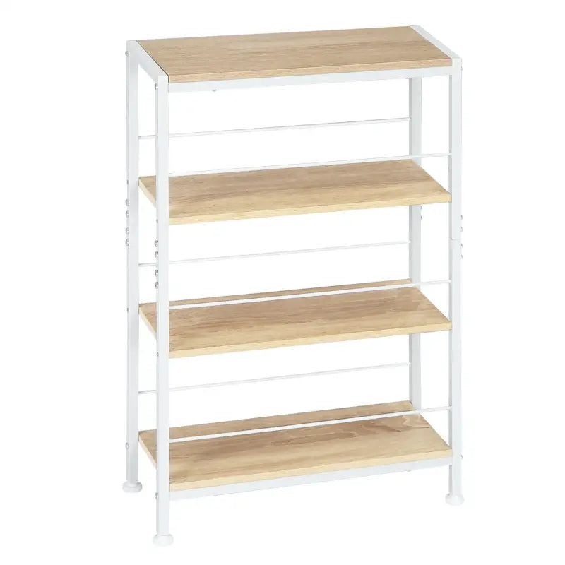 BukkitBow boekenkast met metalen frame, 4 niveaus, staand ontwerp, afmetingen 50x78x20cm, geschikt voor boeken en decoraties