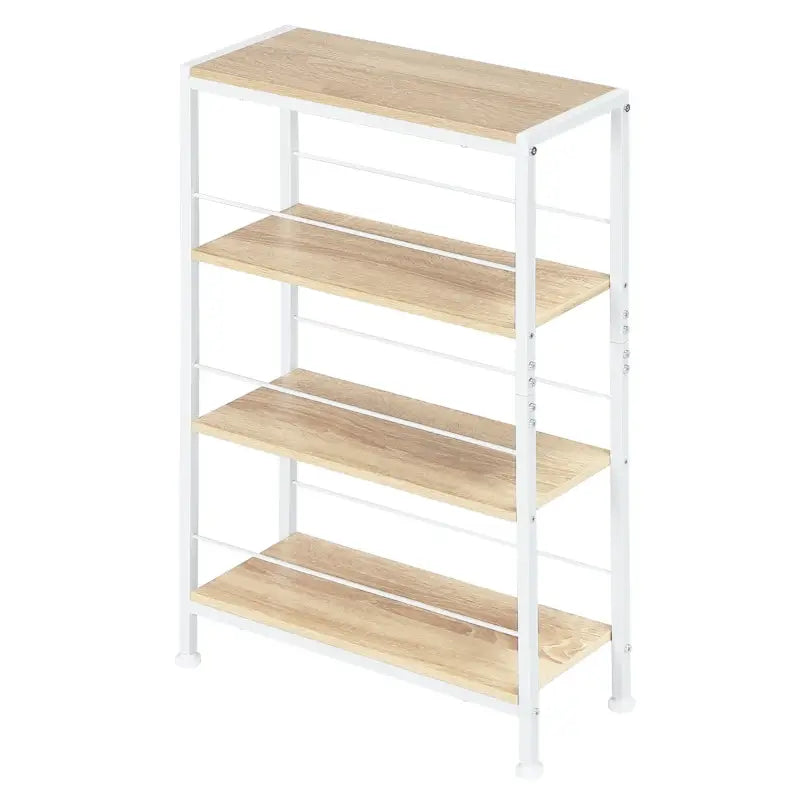 BukkitBow boekenkast met 4 niveaus, metalen frame, staand ontwerp, afmetingen 50x78x20cm, voor boeken en accessoires