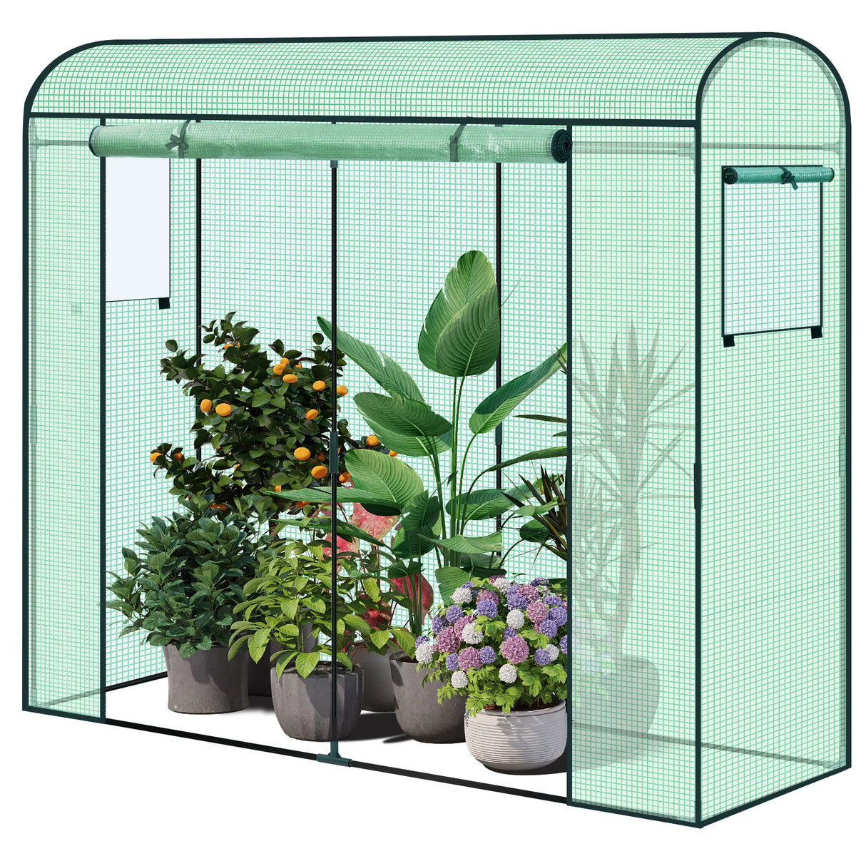 BukkitBow breder folietunnel met ronde boog, wintervast tuinkas van 200cm, geschikt voor tuinprotection en plantverzorging