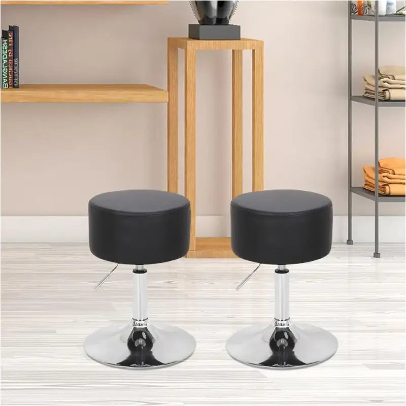 BukkitBow compacte barkruk met kunstlederen zitting, verchroomd stalen frame, ergonomisch en verstelbaar, max 100 kg draagvermogen