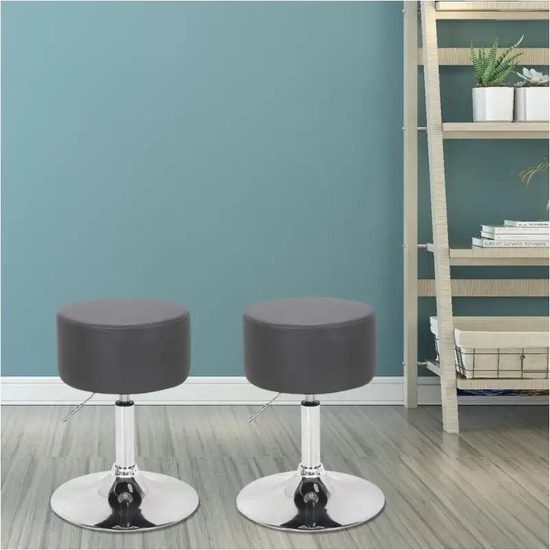 BukkitBow compacte barkruk met kunstlederen zitting, verchroomd stalen onderstel, ergonomisch en verstelbaar, max 100 kg.