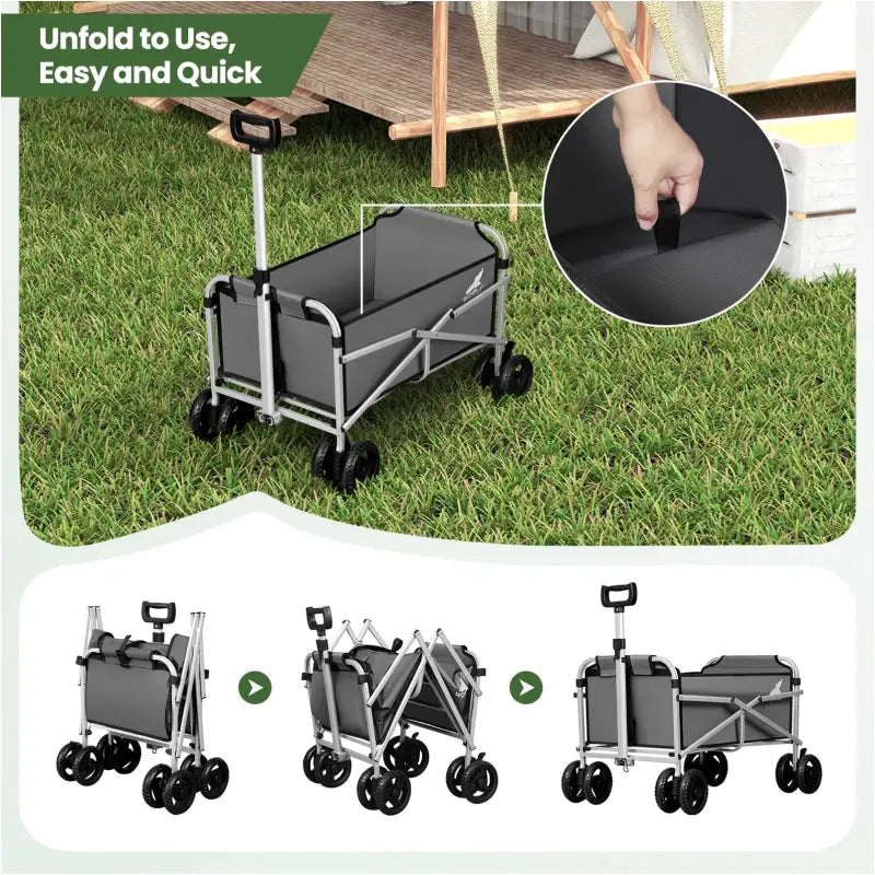 BukkitBow compacte opvouwbare bolderkar met metalen frame en Oxford doek, gemakkelijk te manoeuvreren en veelzijdig in gebruik