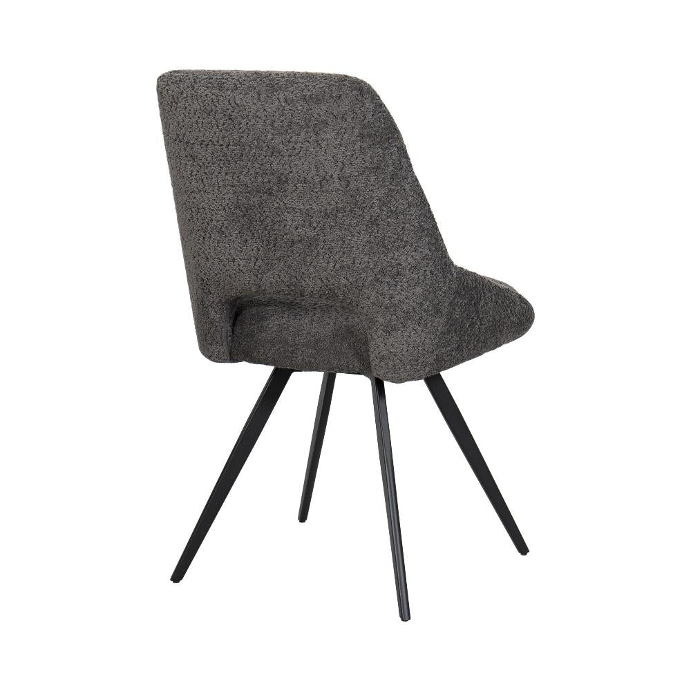 Chaise de salle à manger/cuisine BukkitBow – Convient également comme chaise de maquillage – Tissu chenille et piètement en métal