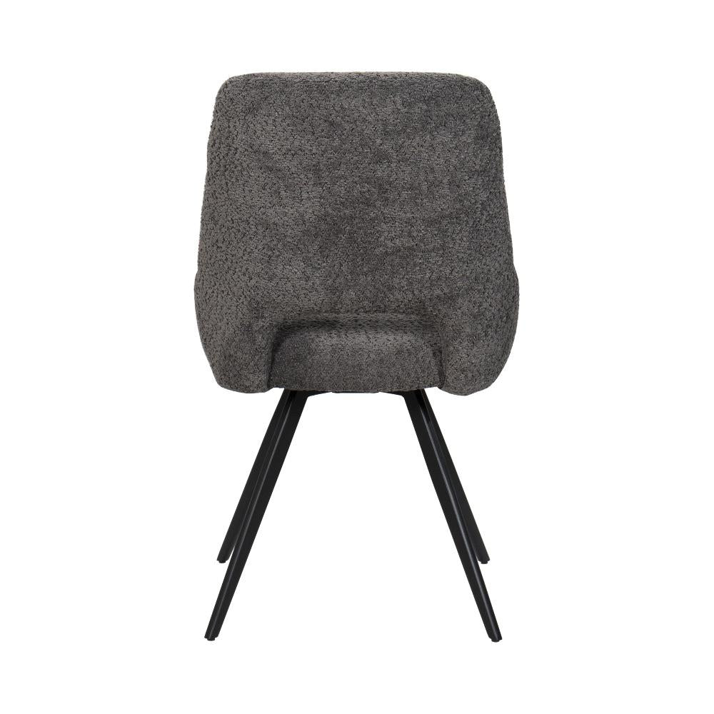 Chaise de salle à manger/cuisine BukkitBow – Convient également comme chaise de maquillage – Tissu chenille et piètement en métal