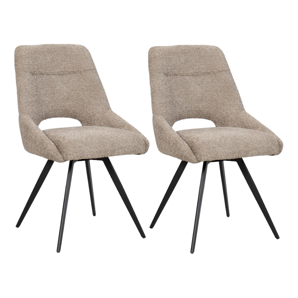 Chaise de salle à manger/cuisine BukkitBow – Convient également comme chaise de maquillage – Tissu chenille et piètement en métal