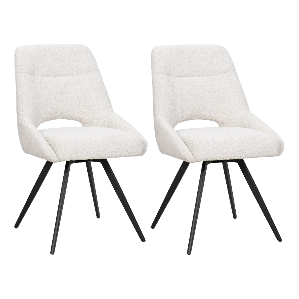 Chaise de salle à manger/cuisine BukkitBow – Convient également comme chaise de maquillage – Tissu chenille et piètement en métal