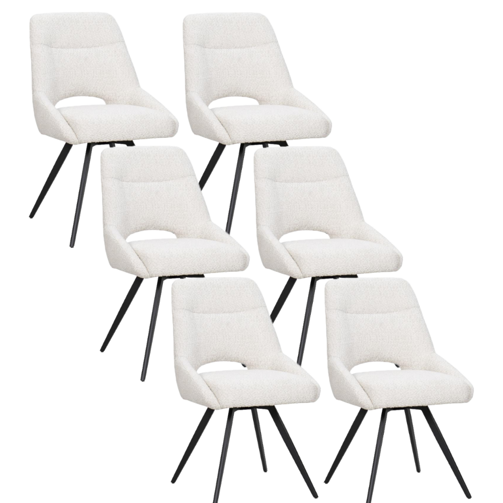 Chaise de salle à manger/cuisine BukkitBow – Convient également comme chaise de maquillage – Tissu chenille et piètement en métal