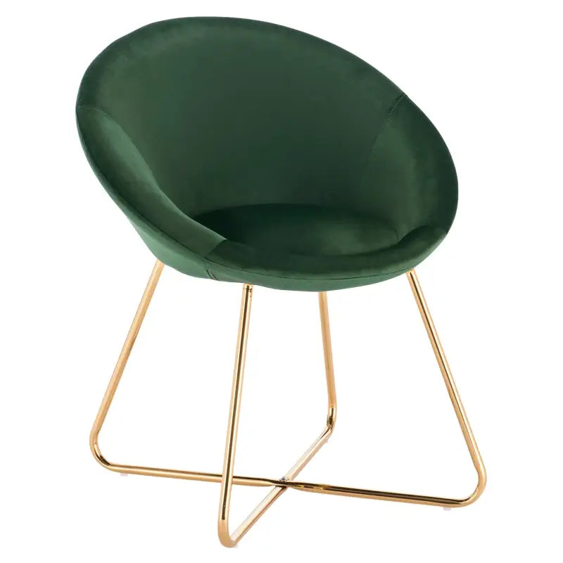 BukkitBow eetkamerstoel met fluwelen bekleding, metalen poten en ergonomische vorm, zithoogte 44 cm, comfortabele eetkamerstoel