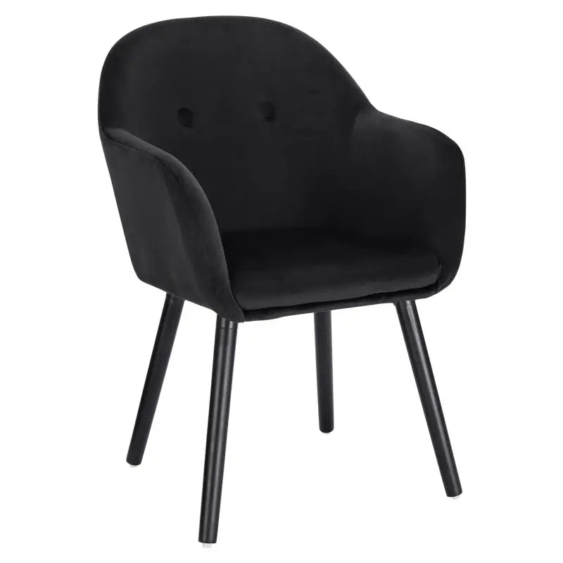 BukkitBow eetkamerstoel van linnen of fluweel met massief houten poten, ergonomisch ontwerp, zithoogte 45 cm.