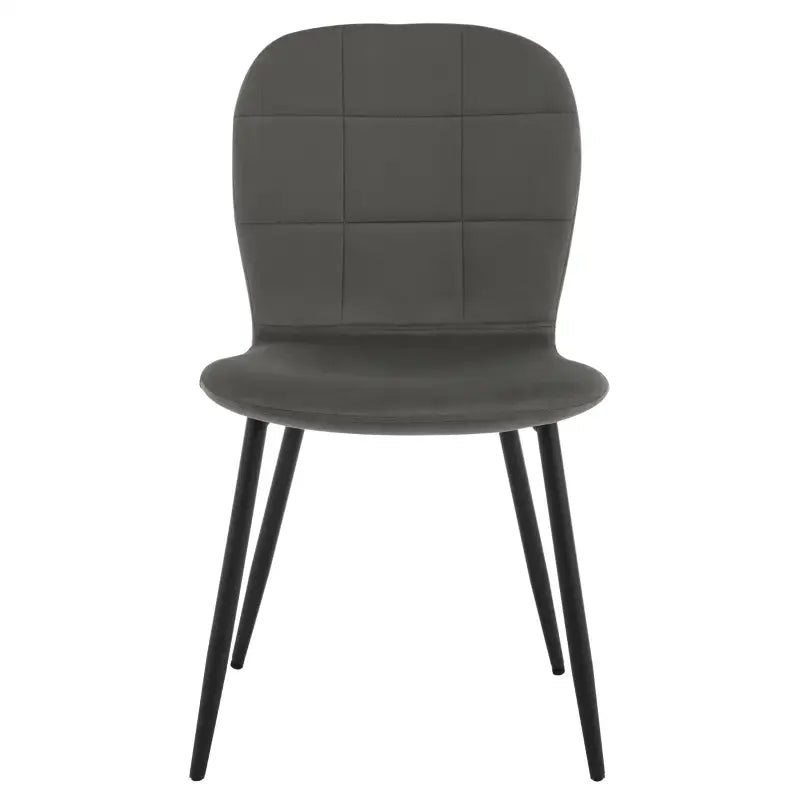 Set van 4 BukkitBow eetkamerstoelen met fluwelen zitting en metalen poten, ergonomisch ontwerp voor comfortabele eettafel.