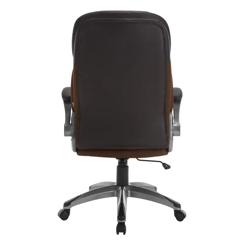 BukkitBow ergonomische bureaustoel van kunstleer met hoofdsteun, armleuningen en draaifunctie, geschikt voor kantoorgebruik.