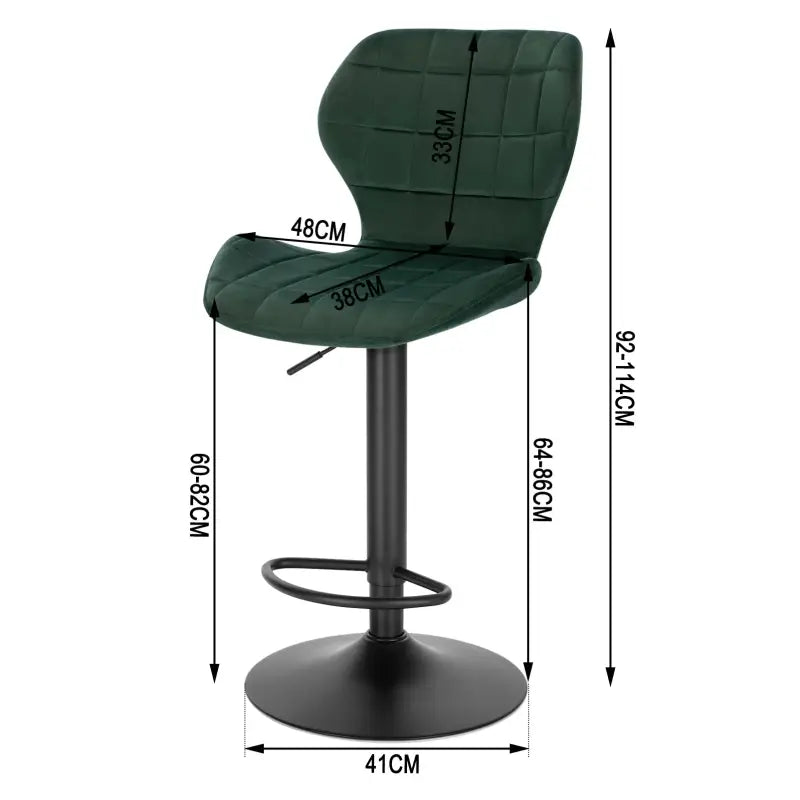BukkitBow fluwelen barkruk, verstelbaar en draaibaar met comfortabele zitting, zithoogte 60-82 cm, stijlvol en modern ontwerp.