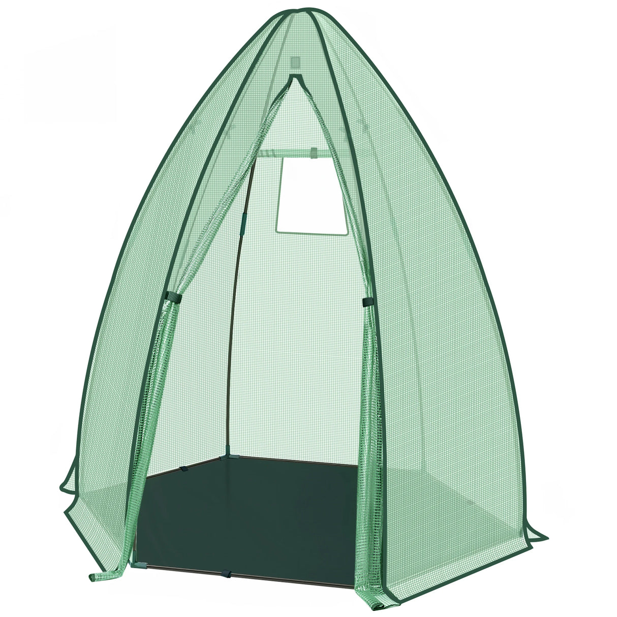 BukkitBow grote foliekas met grondzeil, polytunnel van 160x160x180cm, voor tuinieren en plantengroei.