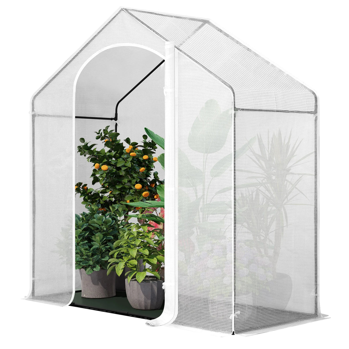 BukkitBow grote tomatenkas met puntdak, 200x80x200cm, wintervaste tuinkas voor tomaten en groenten.