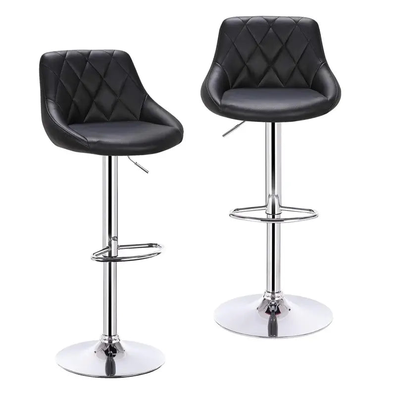 Set van 2 BukkitBow industriële velvet barkrukken met rugleuning en verstelbare zithoogte, 60-82 cm, stijlvolle industriële uitstraling