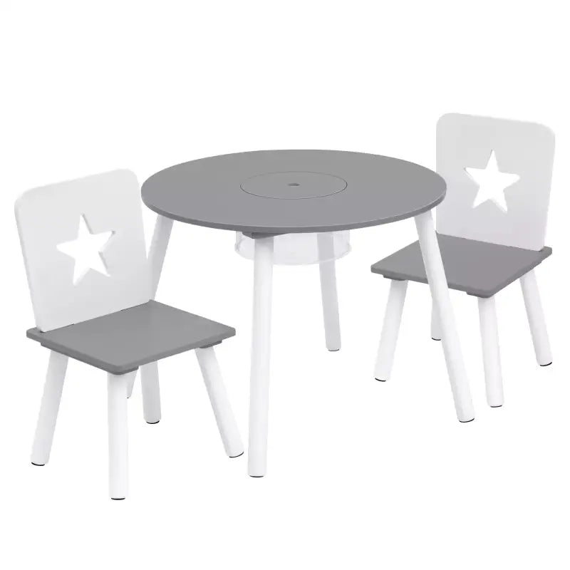 BukkitBow kindertafel met stoelen, ergonomisch en compact design, veilige kinder meubelset, 59,5x46cm, geschikt voor kinderen