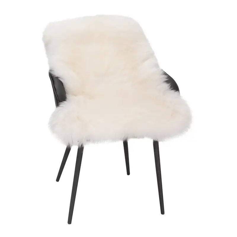Witte BukkitBow lamsvacht met schapenvacht, 6cm dik, wasbaar, in verschillende maten, gemaakt van 95% polyester, vacht.