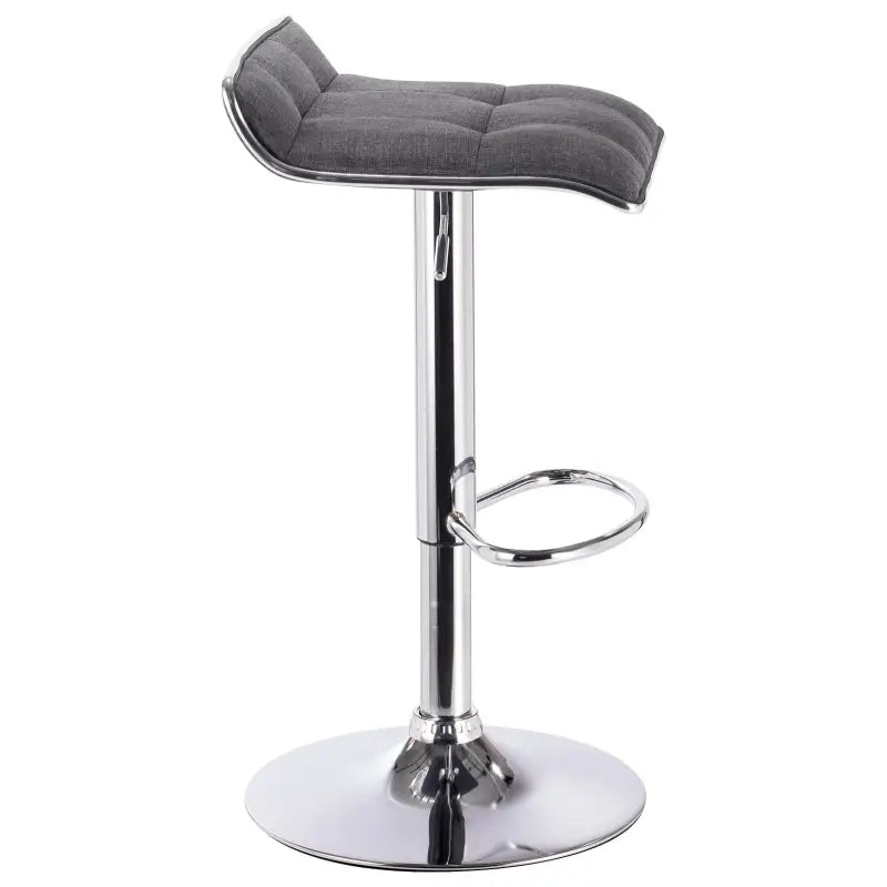 BukkitBow linnen barkruk met verchroomd stalen frame, 360° draaibaar en in hoogte verstelbaar, modern design, zithoogte 62-84cm.