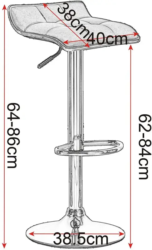 BukkitBow linnen barkruk met verchroomd stalen frame, 360° draaibaar en in hoogte verstelbaar, modern ontwerp, zithoogte 62-84 cm.