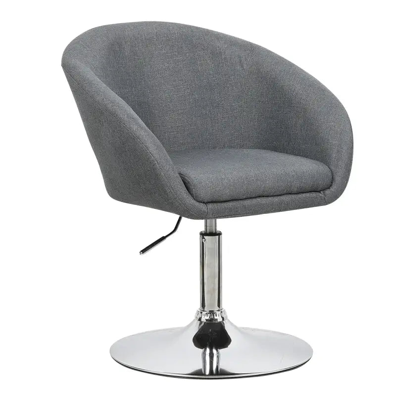 Luxe BukkitBow barkruk relaxstoel met kunstleer, linnen of fluweel, verstelbaar en ergonomisch, met verchroomd staal en zithoogte 44-57cm.