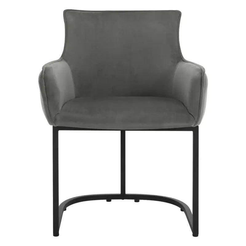 Luxe BukkitBow eetkamerstoel van fluweel met U-vormig metalen onderstel, comfortabele en multifunctionele fauteuil, zithoogte 46,5 cm.