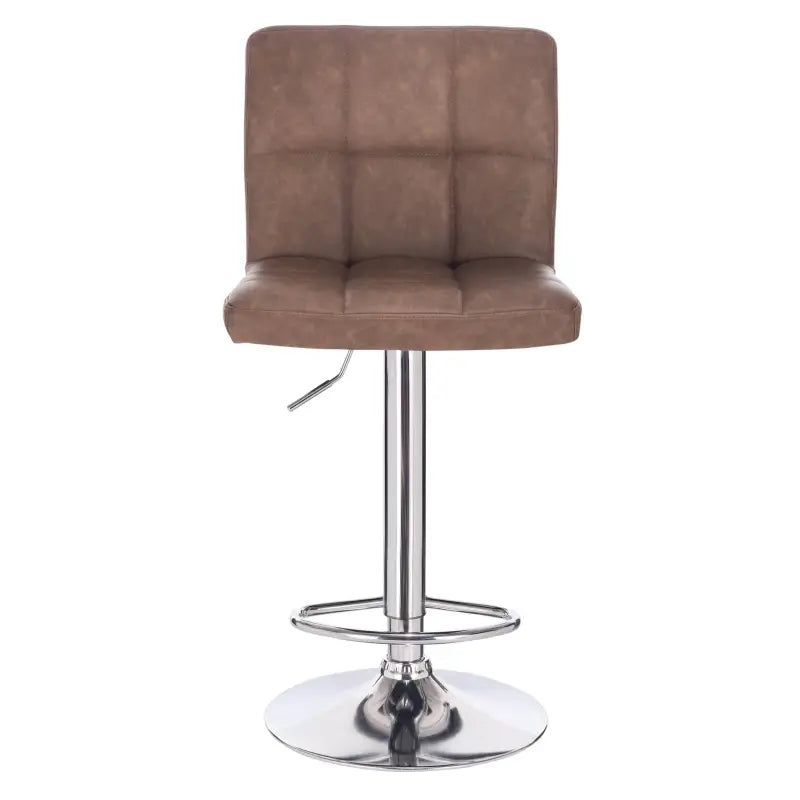 Moderne BukkitBow barkruk met kunstleer en metalen frame, ergonomisch, verstelbaar en 360° draaibaar, tot 120 kg draagkracht.