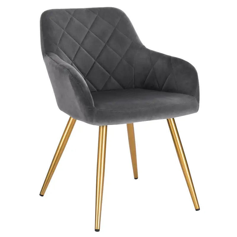 Moderne BukkitBow eetkamerstoel van stof en fluweel, ergonomisch en comfortabel met een zithoogte van 47 cm.