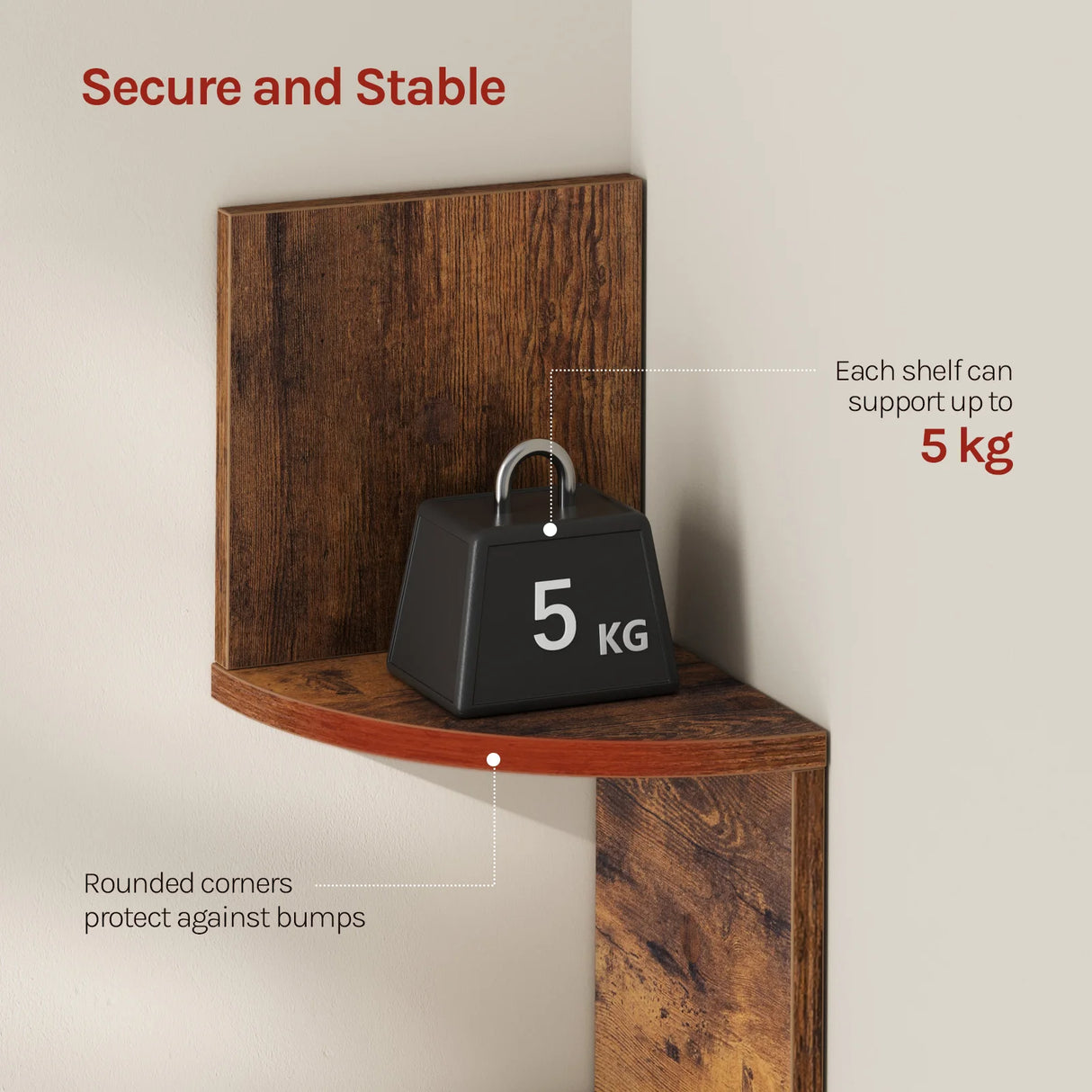 BukkitBow - Moderne Zigzag Wandplank met 5 Niveaus - Hoekmontage