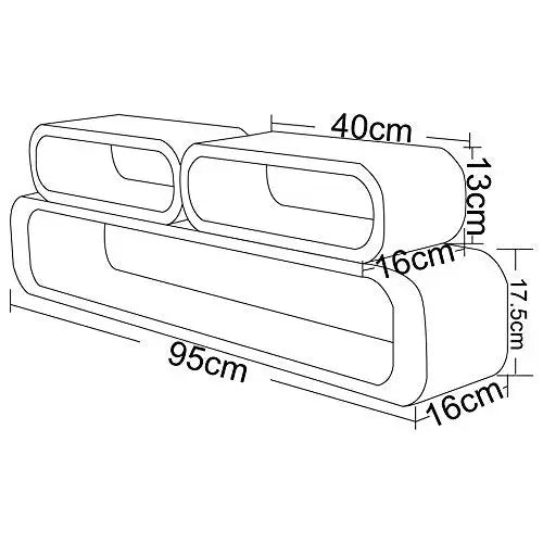 BukkitBow - Moderne Zwevende Wandplanken Set - 3-delig