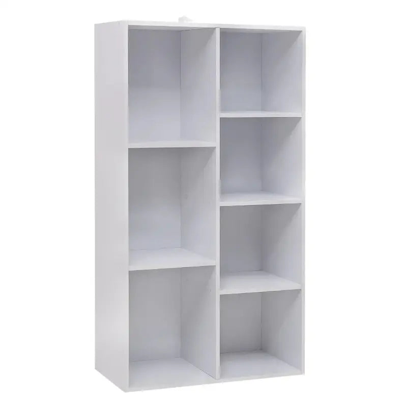 BukkitBow multifunctionele kubus boekenkast met 7 vakken, ruimtebesparend en eenvoudig te monteren, afmetingen 59,5x29,5x108cm.