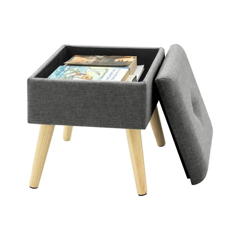 BukkitBow opbergkruk en poef met opbergruimte, 32x32x36,5 cm, comfortabele zitplek en praktische opbergfunctionaliteit