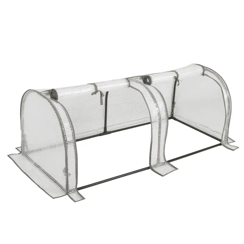 BukkitBow polytunnel tuinkas voor groenten, winterproof, compact met 2 luiken, 130x60x50cm voor tuin- en groenteteelt.