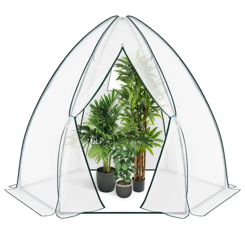 BukkitBow polytunnel tuinkas voor groenten teelt, compact met groot luik en raam, 240x240x200 cm, winterbestendig en gebruiksvriendelijk