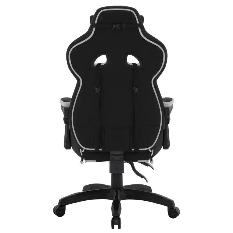 BukkitBow racing gamestoel met fluwelen stof, rug- en nekkussen en voetensteun, hoogte 49 cm, comfortabele gaming stoel