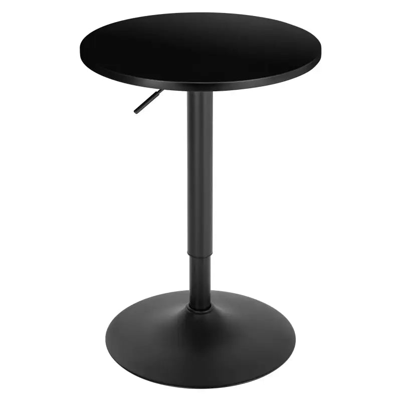BukkitBow ronde bartafel van MDF en metaal, in hoogte verstelbaar en draaibaar, 52cm diameter, wit of zwart.