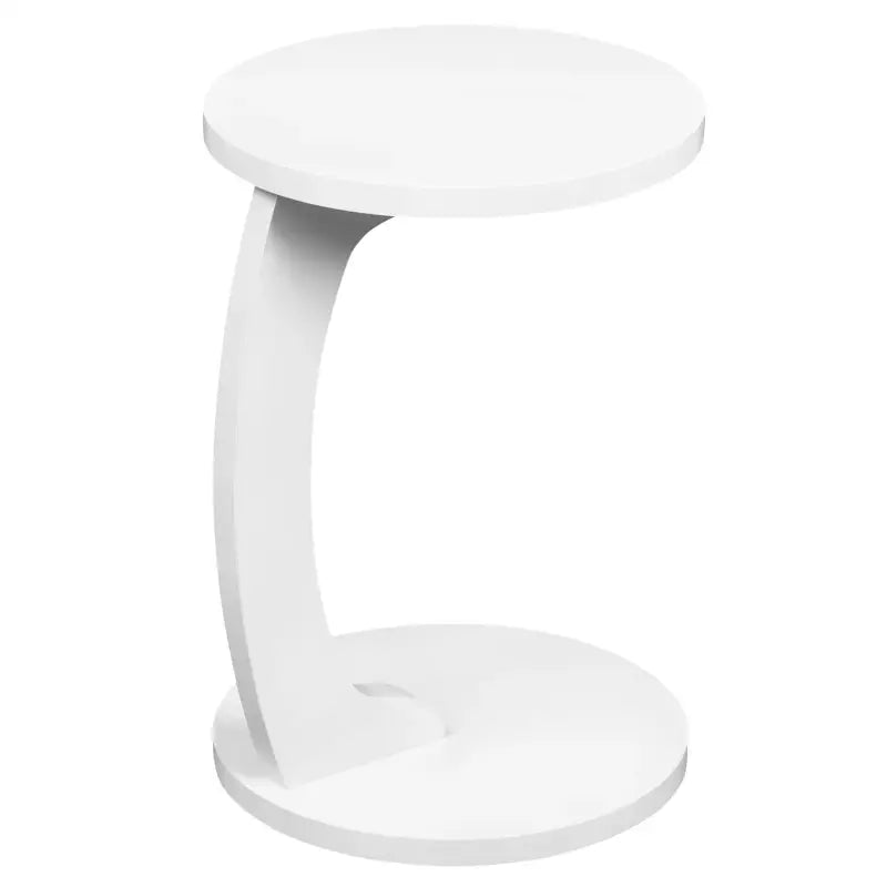 Ronde BukkitBow bijzettafel van 38x55 cm in C-vorm, ruimtebesparend ontwerp, geschikt voor woonkamer of slaapkamer.