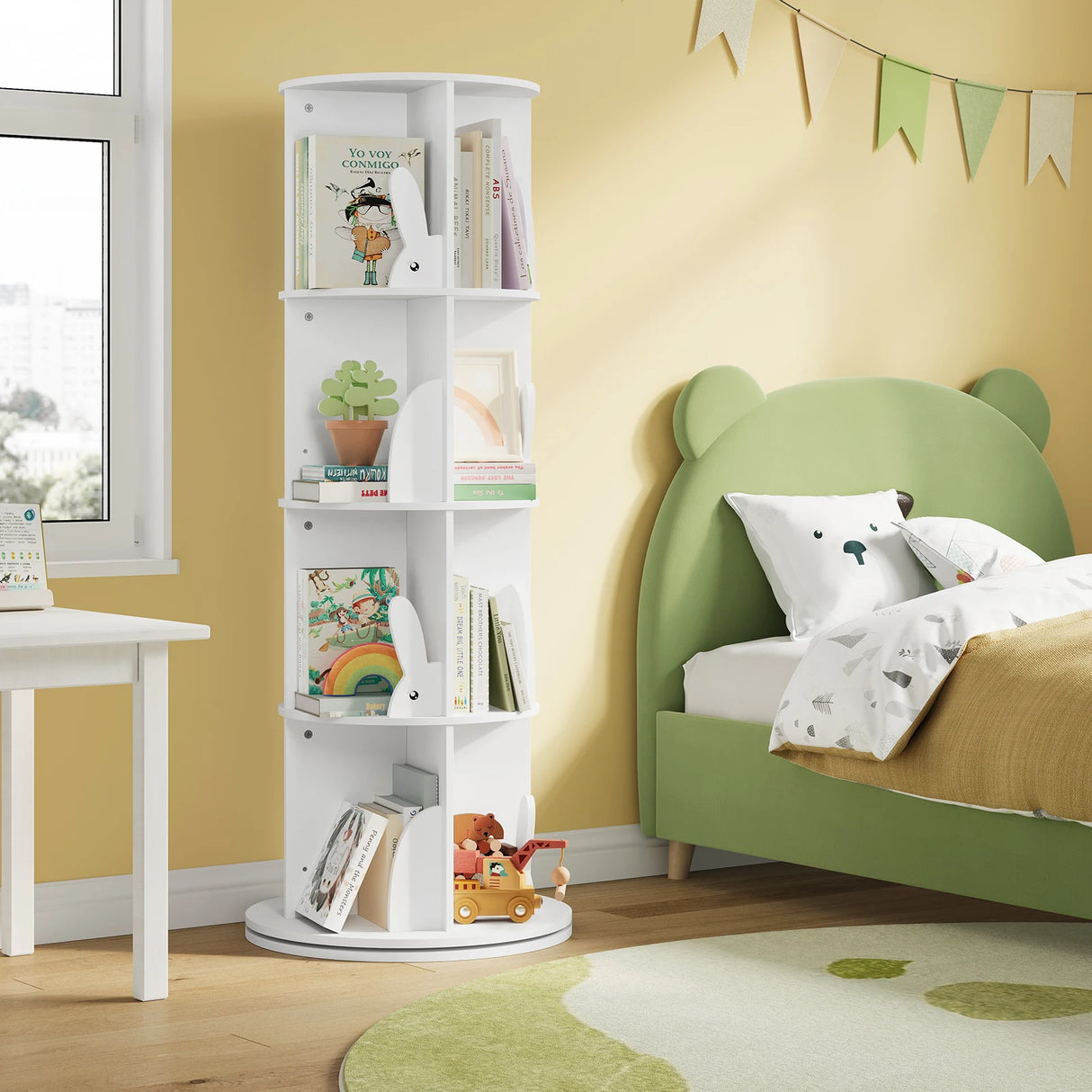 BukkitBow - Roterende Kinderboekenkast met Vakken - 360 Graden Draaibaar